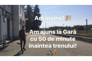  Doi bicicliști ieșeni, mai rapizi decât trenul!