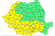 Administraţia Naţională de Meteorologie (ANM) a emis, luni, o avertizare Cod galben de instabilitate atmosferică, valabilă în următoarea ore în zone din 12 judeţe, respectiv un Cod galben de caniculă 