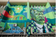 Cea mai mare pictură murală din Iași, omagiu adus liderului de sindicat Virgil Săhleanu