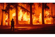  Casă distrusă de un incendiu, la Bacău