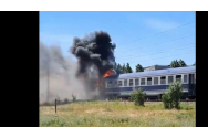 Incendiu puternic într-un tren care circula între Sibiu și Râmnicu Vâlcea. 70 de oameni se aflau în garnitură