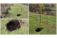 Gaura de la barajul din Roșia Montană, evaluată cu o creangă de alun. Metoda este veche de pe vremea solomonarilor