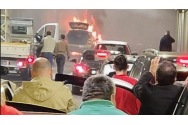 O mașină a luat foc în Pasajul Unirii. Traficul este blocat