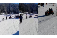 Amendă de 2.000 de lei pentru un bărbat care a intrat cu un ATV pe o pârtie şi se plimba printre schiori