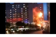 Momentul în care o dronă ucraineană lovește o clădire de birouri din Moscova