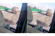 Scene șocante pe Autostrada A2: Un ucrainean rupt de beat conduce o cisternă de motorină în zigzag