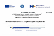 PNRR:SC Sceptrum Optimal System SRL, derulează din 31.10.2024 proiectul ”Digitalizare SC Sceptrum Optimal System SRL”